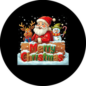 Goboservice - Kerstman met rendier en sneeuwpop