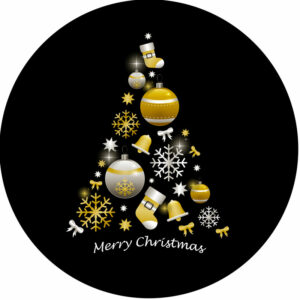 Goboservice - Kersttuin met gouden ornamenten