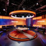 54 ACME Cyclone moving heads als decorwand in de studio van RENZE