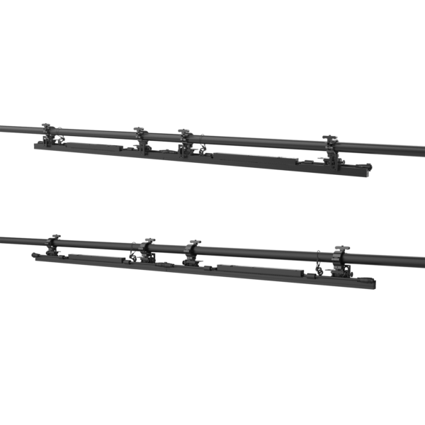 Twee Acme Pixel Line Slim bars met clamps in de truss