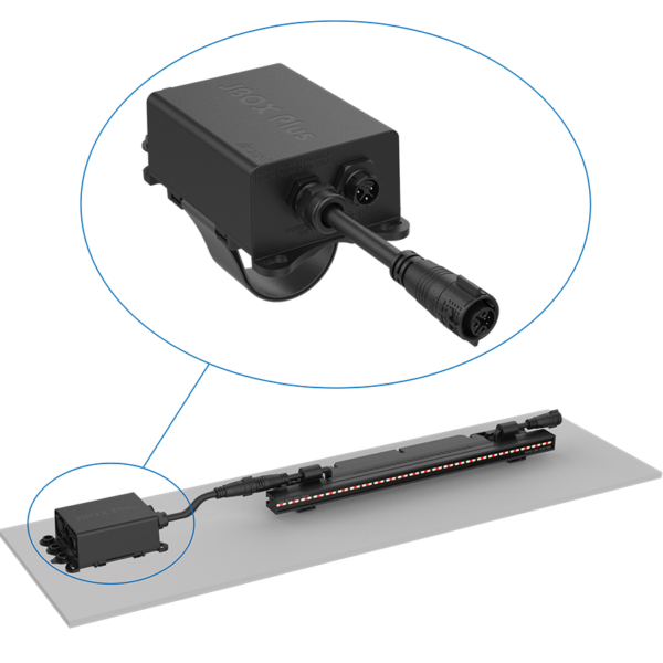 Acme Pixel Line Slim 500 aangesloten op de JBOX met hybride connector
